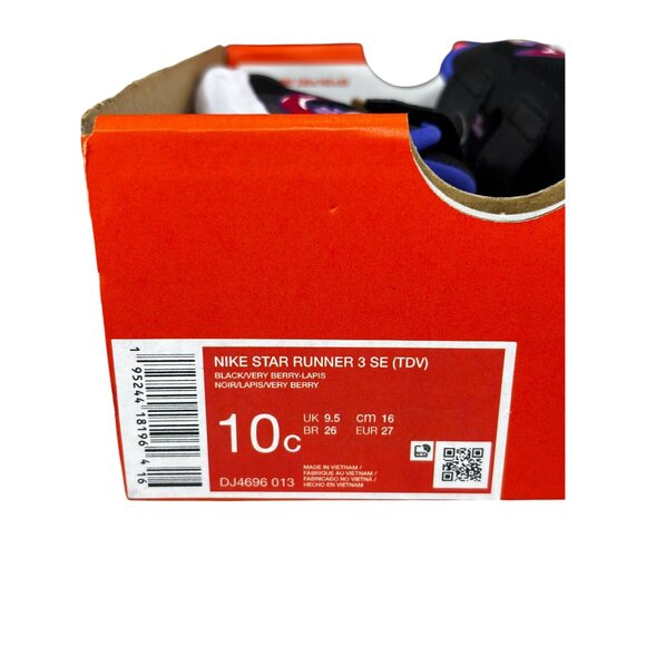 Nike Star Runner 3 SE (TDV) Kids Shoes Black/Very Berry-Lapis Size 10C - Picture 3 of 10